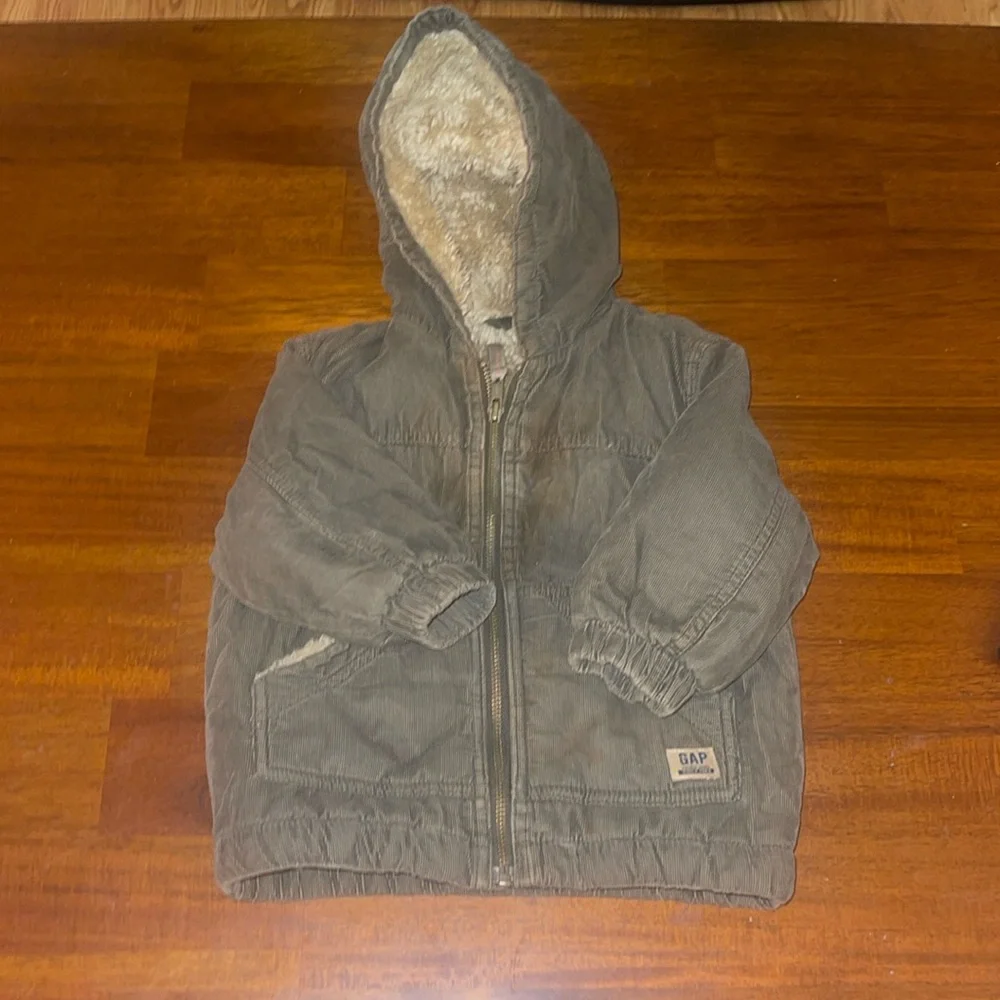 Baby Gap Lot -Boys Faux Fur lined jacket & 1/4 zip sweater. 18-24 months…